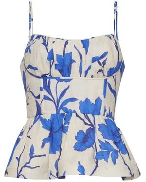 Cara Cara Alba Floral-Print Top - Blue