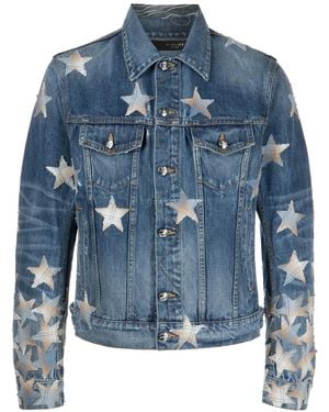 Amiri Printed Denim Jacket - Blue