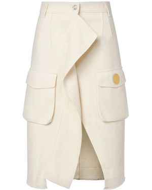 Moschino Asymmetric Cargo Denim Skirt - Natural