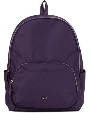 agnès b. Zipped Front Pocket Backpack - Purple