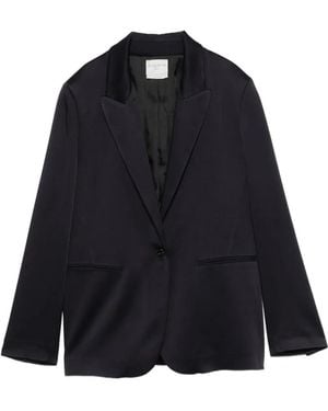 forte_forte Satin-Finish Single-Breasted Jacket - Blue