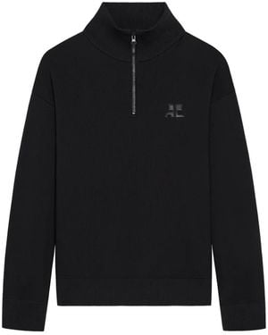 Courreges Sudadera Con Parche Del Logo - Negro