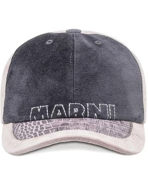 Marni Logo-embroidered Cotton Baseball Cap - Gray