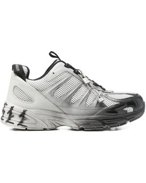 44 Label Group Mesh-Panel Lace-Up Trainers - Grey