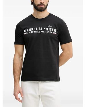 Aeronautica Militare Logo-Print T-Shirt - Black