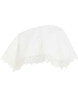 A.W.A.K.E. MODE Lace-Trim Blouse - White