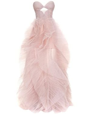 Maria Lucia Hohan Ruffled Lace-Up Maxi Dress - Pink