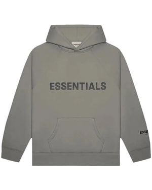Fear Of God Essentials Logo-Print Hoodie - Grey