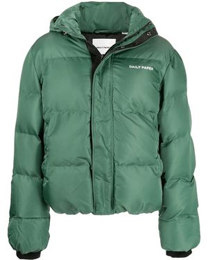 Daily Paper Gefütterte Jacke Mit Logo-Print - Grün