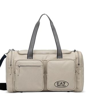 EA7 Logo-Stamp Duffle Bag - Natural