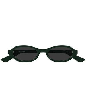 McQueen Oval-Frame Sunglasses - Black