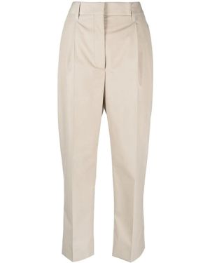 Prada Cropped Tailored Trousers - Natural