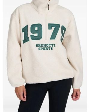 Brunotti Chino Fleece-Texture Logo-Patch Sweatshirt - Natural