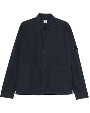C.P. Company Lens-Detail Button-Up Shirt - Blue