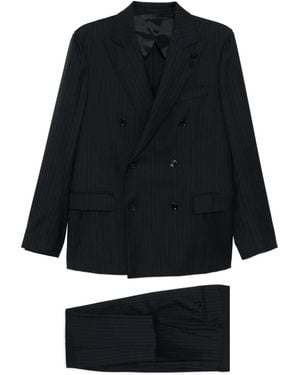Lardini Wool Double-Breasted Suit - Black