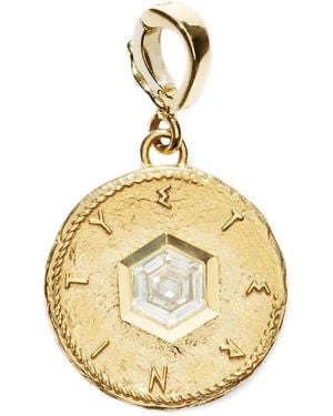 Azlee 18Kt Eternity Hexagon Gelbgoldanhänger Mit Diamanten - Mettallic