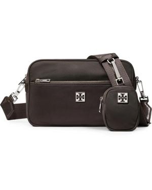 Tory Burch Virginia Logo-Plaque Shoulder Bag - Black