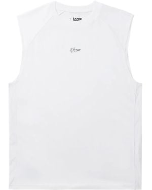 Izzue Top Smanicato Con Stampa - Bianco
