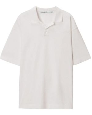 Alexander Wang Crystal Hotfix Polo - White