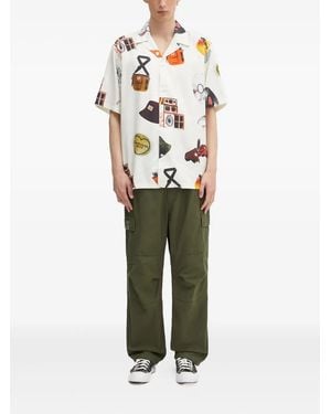 Neighborhood Cotton-Blend Cargo Trousers - White