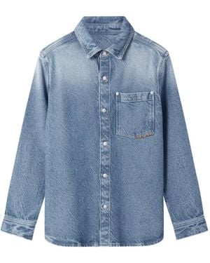 Axel Arigato Embroidered-Logo Denim Shirt - Blue