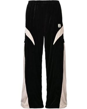 BREATH Logo-Embroidered Panelled Track Trousers - Black