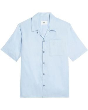 Ami Paris Front Pocket Short Sleeve Shirt - Blue
