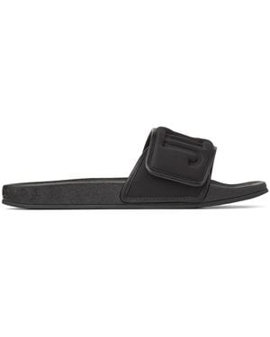 Jimmy Choo Claquettes Fitz/M À Logo Embossé - Noir