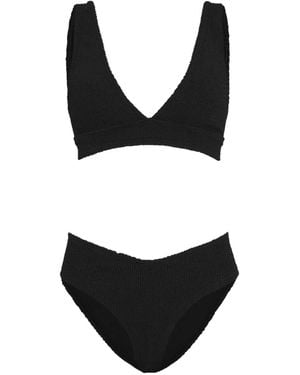 Hunza G Angel Textured-Finish Bikini - Black