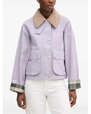 Barbour Veste À Carreaux Et Col En Velours Côtelé - Purple