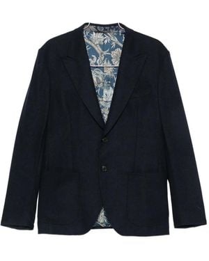 Etro Peak-Lapels Single-Breasted Blazer - Blue