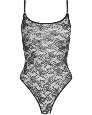 Maison Close Flashback Thong Bodysuit - Black