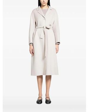 Max Mara Flared Wool Coat - White