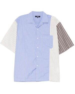 Comme des Garçons Striped Panelled Shirt - Blue
