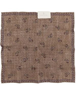 Brunello Cucinelli Paisley-Print Square Scarf - ブラウン