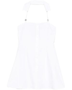 Coperni Halterneck Button-Front Dress - White