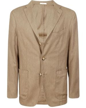 Boglioli Three-Button Patch-Pocket Blazer - Natural