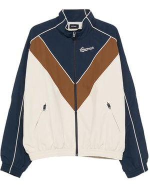 Willy Chavarria Bad Boy Colour-Block Logo-Embroidered Jacket - Blue