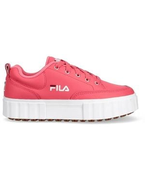Fila Zapatillas Con Plataforma Plana - Rosa