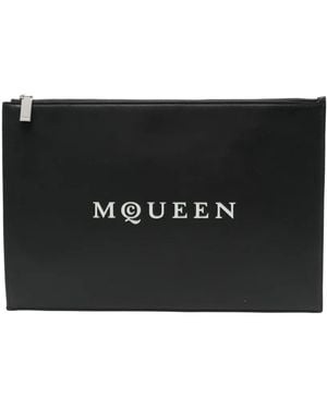 McQueen Clutch Con Logo - Nero