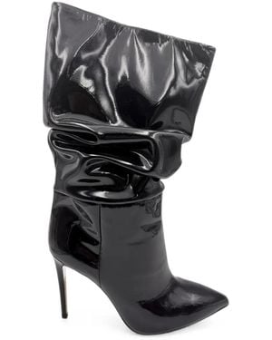Paris Texas Patent-Leather Slouchy Boots - Black