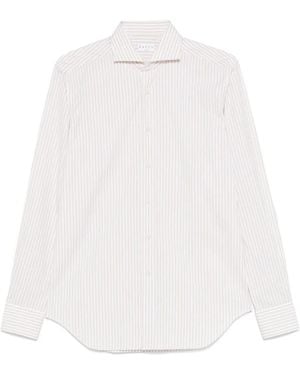 Xacus Striped Cotton T-Shirt - White