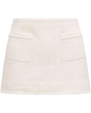 LoveShackFancy Breya Fringed-Trim Mini Skirt - Natural