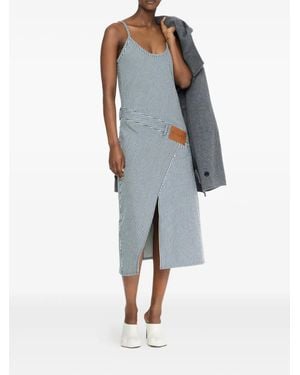 JW Anderson ストライプパネル ベルテッド ドレス - ブルー