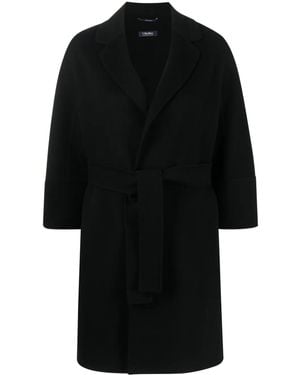 Max Mara Mantel Mit Gürtel - Schwarz