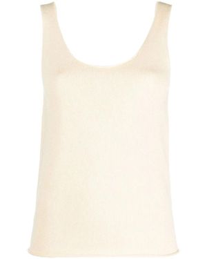 Aspesi Scoop Neck Knitted Vest Top - Natural