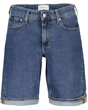 Calvin Klein Rolled-Hem Shorts - Blue