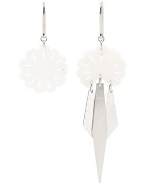 Isabel Marant Flower-Detail Drop Earrings - White