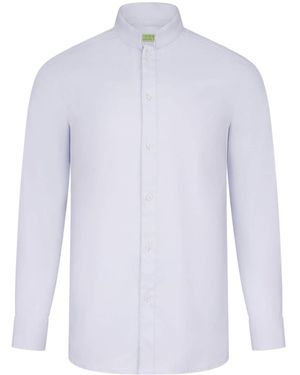 Shanghai Tang Logo-Embroidered Poplin Shirt - White