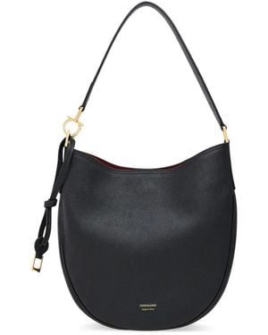 Ferragamo North-south レザーショルダーバッグ - ブラック